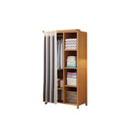 Japandi Sliding Door Wardrobe Armoire With Shelves And Rod