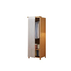 Japandi Sliding Door Wardrobe Armoire With Shelves And Rod