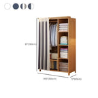 Japandi Sliding Door Wardrobe Armoire With Shelves And Rod Dimensions