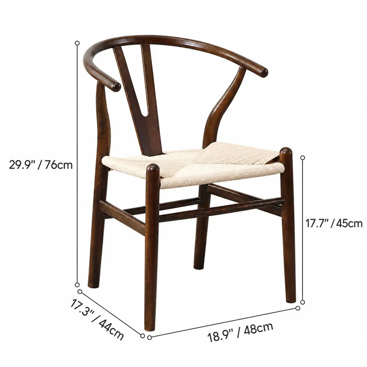 Japandi Solid Wood Wegner Wishbone Chair Series with Curved Arms