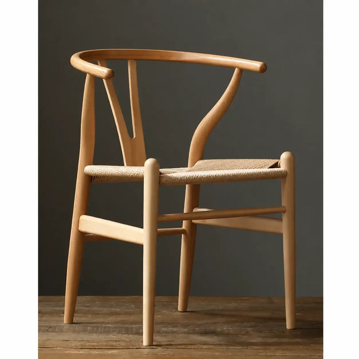 Japandi Solid Wood Wegner Wishbone Chair Series with Curved Arms