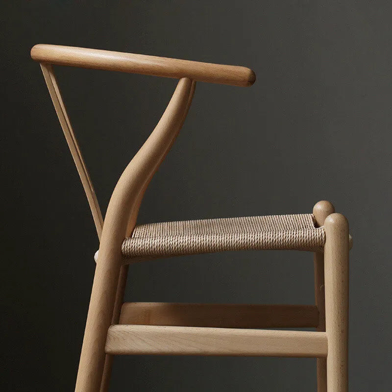 Série de chaises Wegner Wishbone en bois massif Japandi avec accoudoirs incurvés Image secondaire du produit