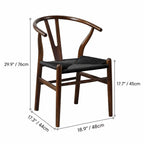 Japandi Solid Wood Wegner Wishbone Chair Series with Curved Arms