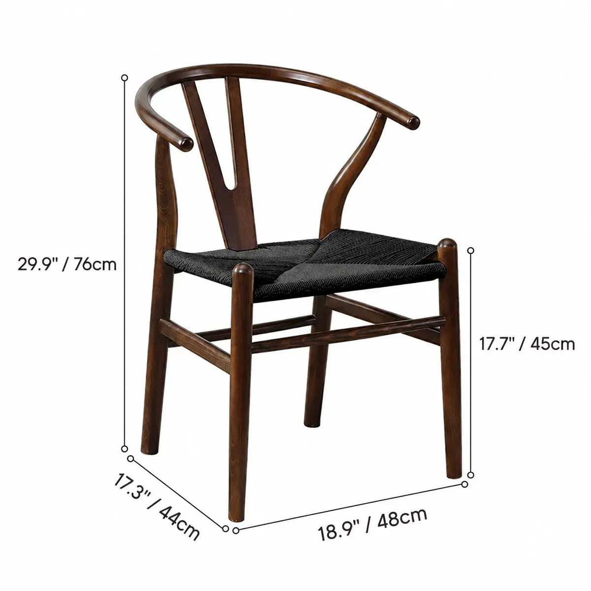 Japandi Solid Wood Wegner Wishbone Chair Series with Curved Arms