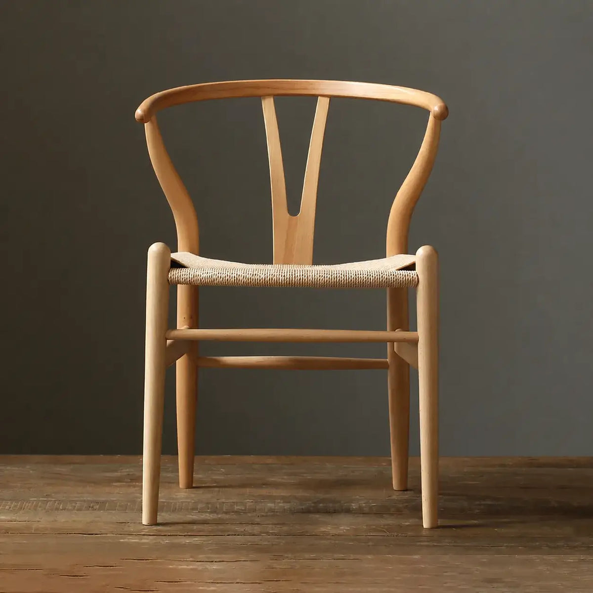Japandi Solid Wood Wegner Wishbone Chair Series with Curved Arms