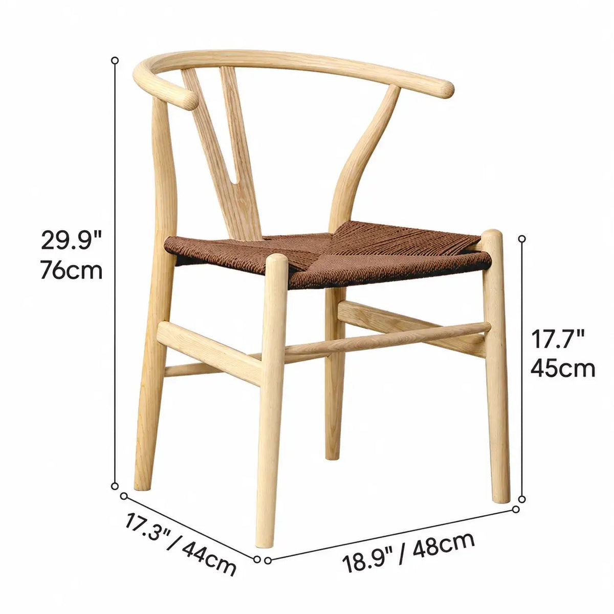 Japandi Solid Wood Wegner Wishbone Chair Series with Curved Arms