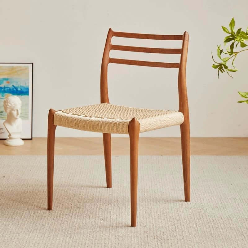Japandi Style Cherry Wood Dining Chairs Set of 2 Main Product Image Image principale du produit