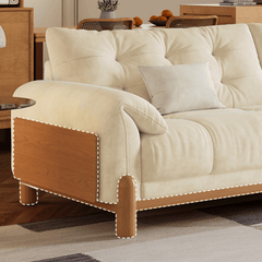 Japandi Style Sofa with Premium Fabric Options