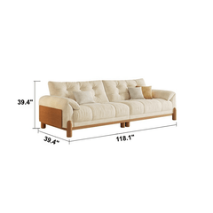Japandi Style Sofa with Premium Fabric Options