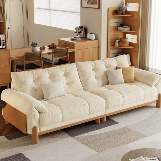 Japandi Style Sofa with Premium Fabric Options