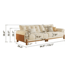 Japandi Style Sofa with Premium Fabric Options Dimensions