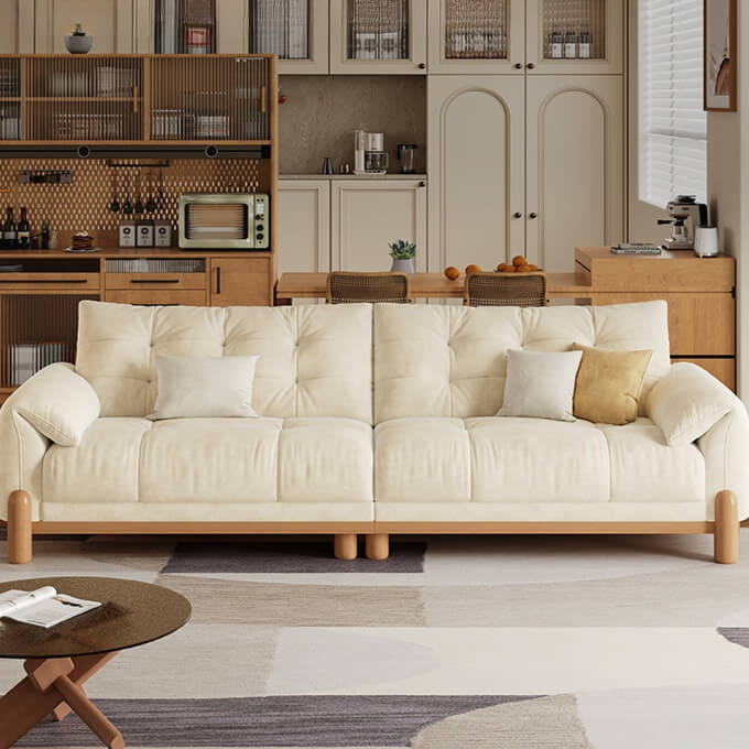Japandi Style Sofa with Premium Fabric Options Main Product Image Image principale du produit