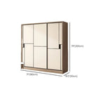 Japandi Two-Tone Sliding Wardrobe Armoire With Soft-Close Storage Dimensions