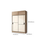 Japandi Two-Tone Sliding Wardrobe Armoire With Soft-Close Storage Dimensions