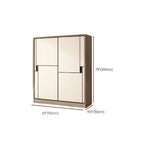 Japandi Two-Tone Sliding Wardrobe Armoire With Soft-Close Storage Dimensions