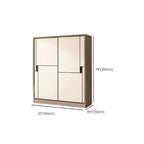 Japandi Two-Tone Sliding Wardrobe Armoire With Soft-Close Storage Dimensions