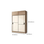 Japandi Two-Tone Sliding Wardrobe Armoire With Soft-Close Storage Dimensions