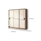 Japandi Two-Tone Sliding Wardrobe Armoire With Soft-Close Storage Dimensions
