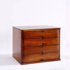 Japandi Wood Desktop Filing Cabinet With Drawers and Shelf