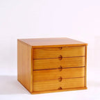 Japandi Wood Desktop Filing Cabinet With Drawers and Shelf