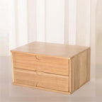 Japandi Wood Desktop Filing Cabinet With Drawers and Shelf