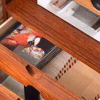 Japandi Wood Desktop Filing Cabinet With Drawers and Shelf