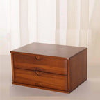 Japandi Wood Desktop Filing Cabinet With Drawers and Shelf
