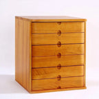 Japandi Wood Desktop Filing Cabinet With Drawers and Shelf