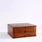 Japandi Wood Desktop Filing Cabinet With Drawers and Shelf