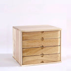 Japandi Wood Desktop Filing Cabinet With Drawers and Shelf