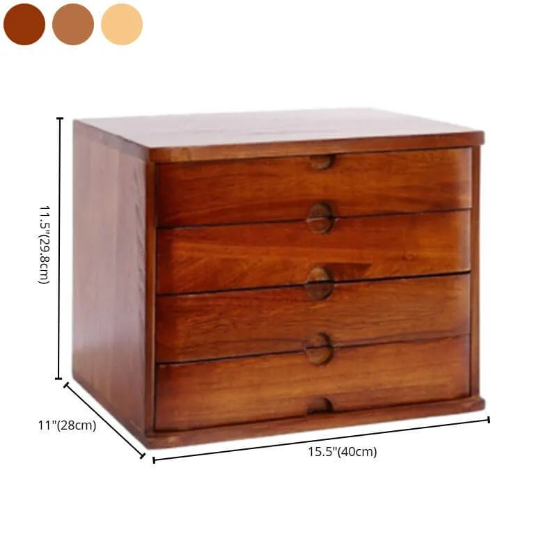 Japandi Wood Desktop Filing Cabinet With Drawers and Shelf Dimensions