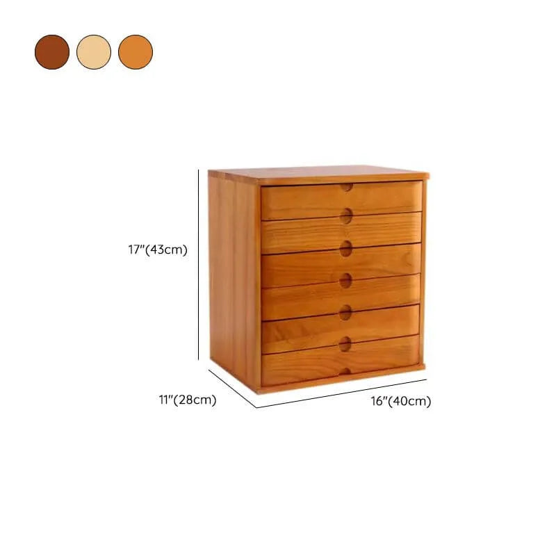 Japandi Wood Desktop Filing Cabinet With Drawers and Shelf Dimensions