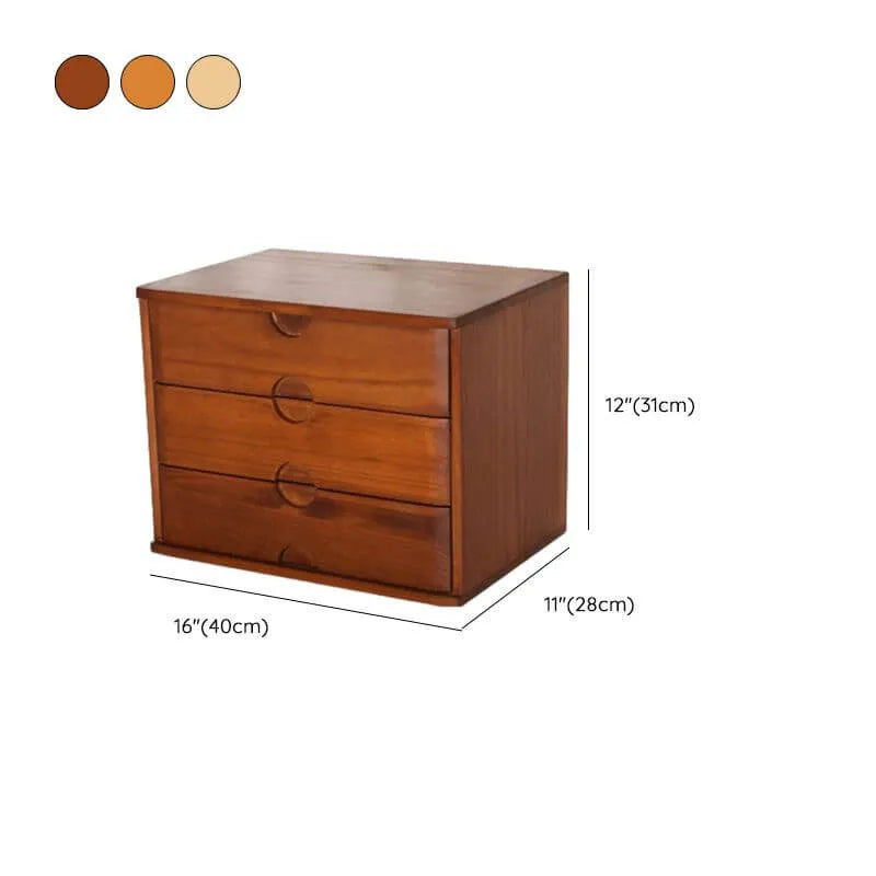 Japandi Wood Desktop Filing Cabinet With Drawers and Shelf Dimensions