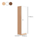 Japandi Wood Wardrobe Armoire With Open Shelves and Hanging Storage Dimensions