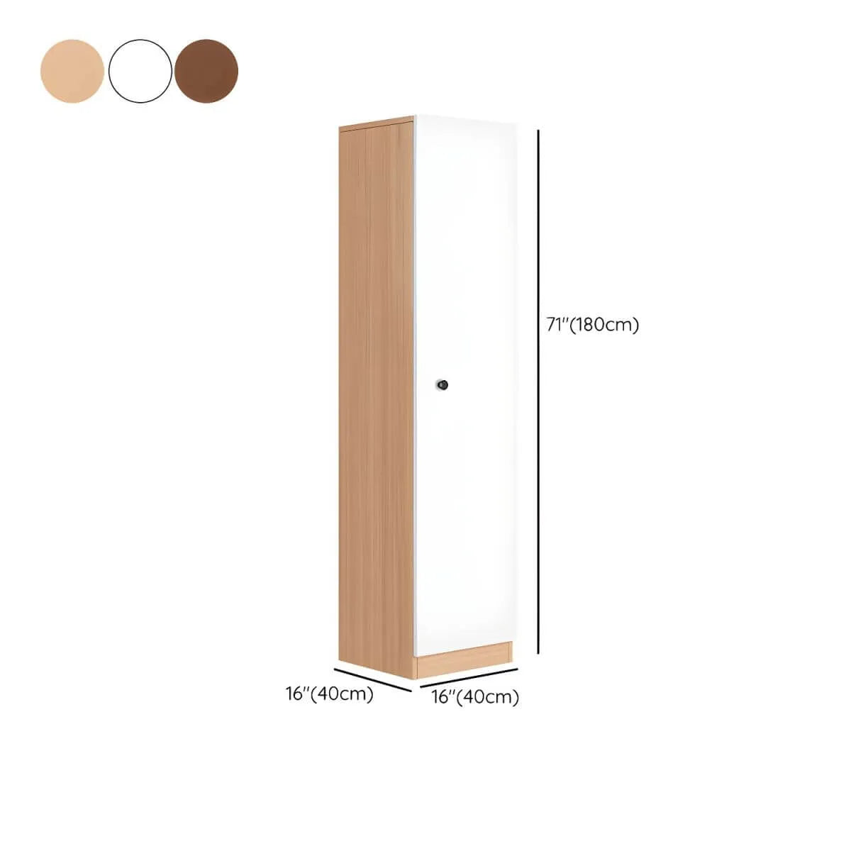 Japandi Wood Wardrobe Armoire With Open Shelves and Hanging Storage Dimensions