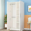 Japandi Wood Wardrobe Armoire With Shelves and Hanging Storage