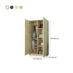 Japandi Wood Wardrobe Armoire With Shelves and Hanging Storage Dimensions