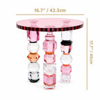 Jewelry-Inspired Acrylic Side Table Series With Amber Tones and Sculptural Legs