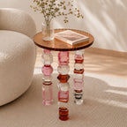 Jewelry-Inspired Acrylic Side Table Series With Amber Tones and Sculptural Legs Main Product Image