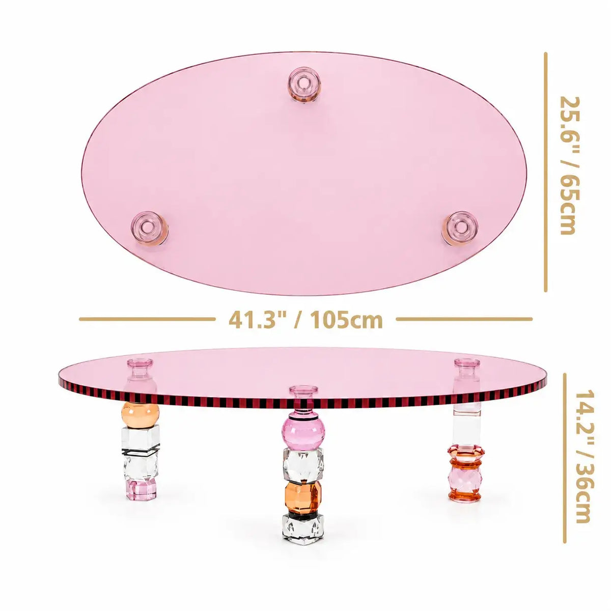 Jewelry-Inspired Acrylic Side Table Series With Amber Tones and Sculptural Legs