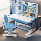 Kids Art Desk with Hutch, Adjustable Height & Dual-Sided Top – Wood