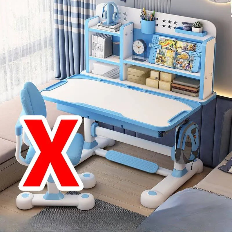 Kids Art Desk with Hutch, Adjustable Height & Dual-Sided Top – Wood
