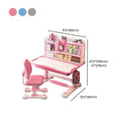 Kids Art Desk with Hutch, Adjustable Height & Dual-Sided Top – Wood Dimensions