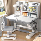 Kids Art Desk with Hutch, Adjustable Height & Dual-Sided Top – Wood Main Product Image