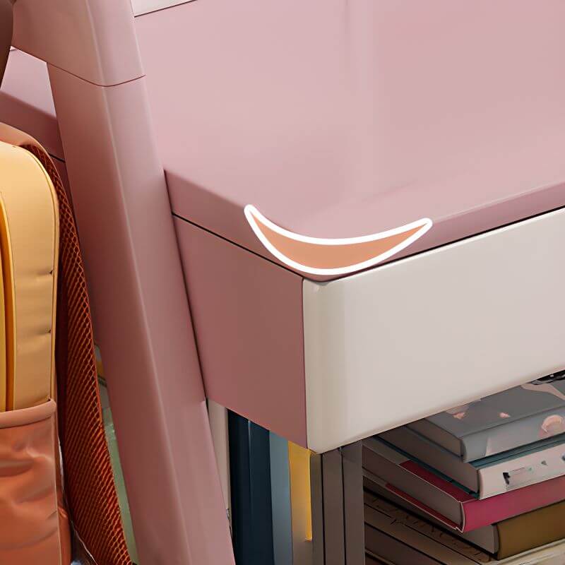 Kids Art Desk with Hutch, Drawers & Wall-Mounted Storage in Pink/White Secondary image