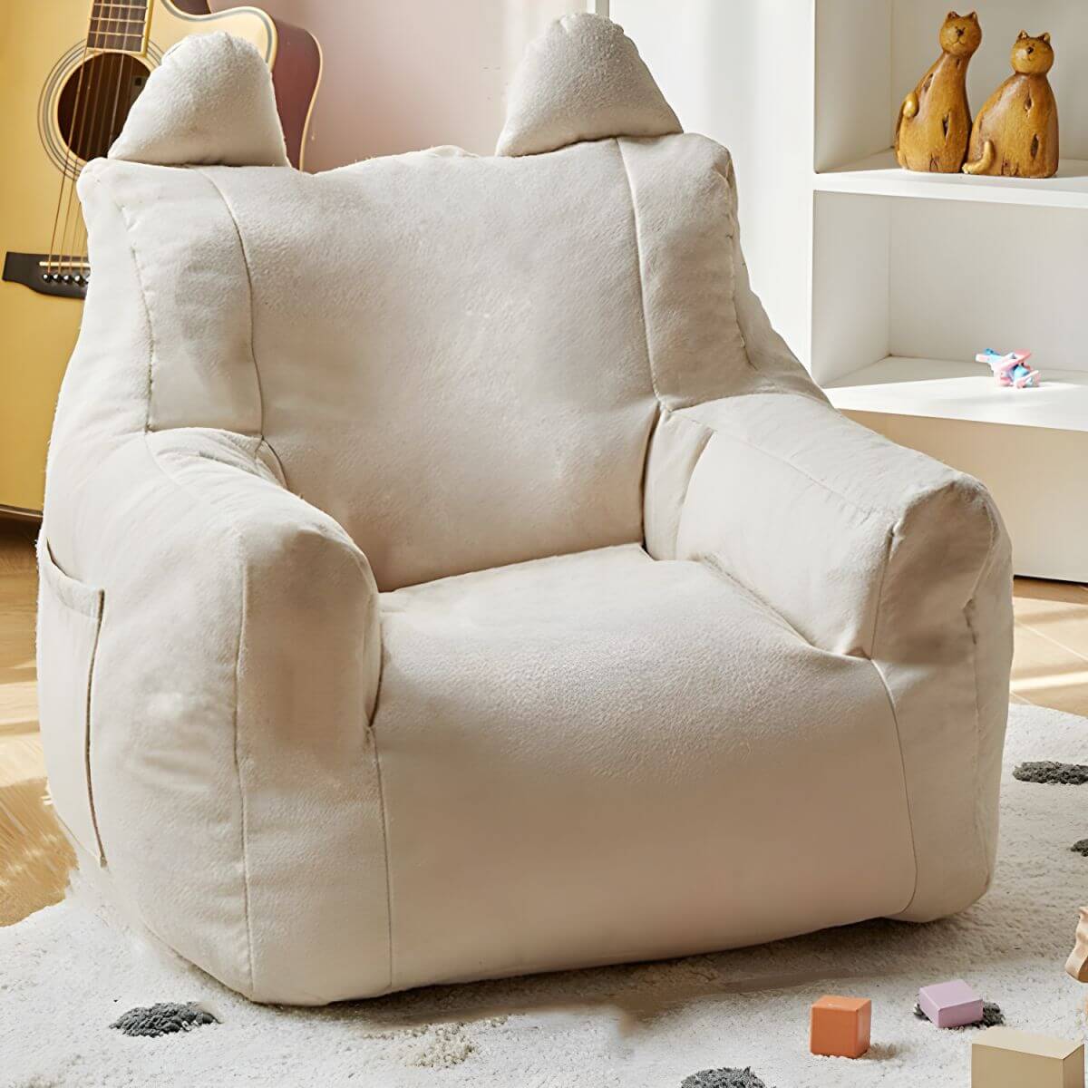 Kids Club Sofa in Soft Upholstered Faux Fur with Animal Theme