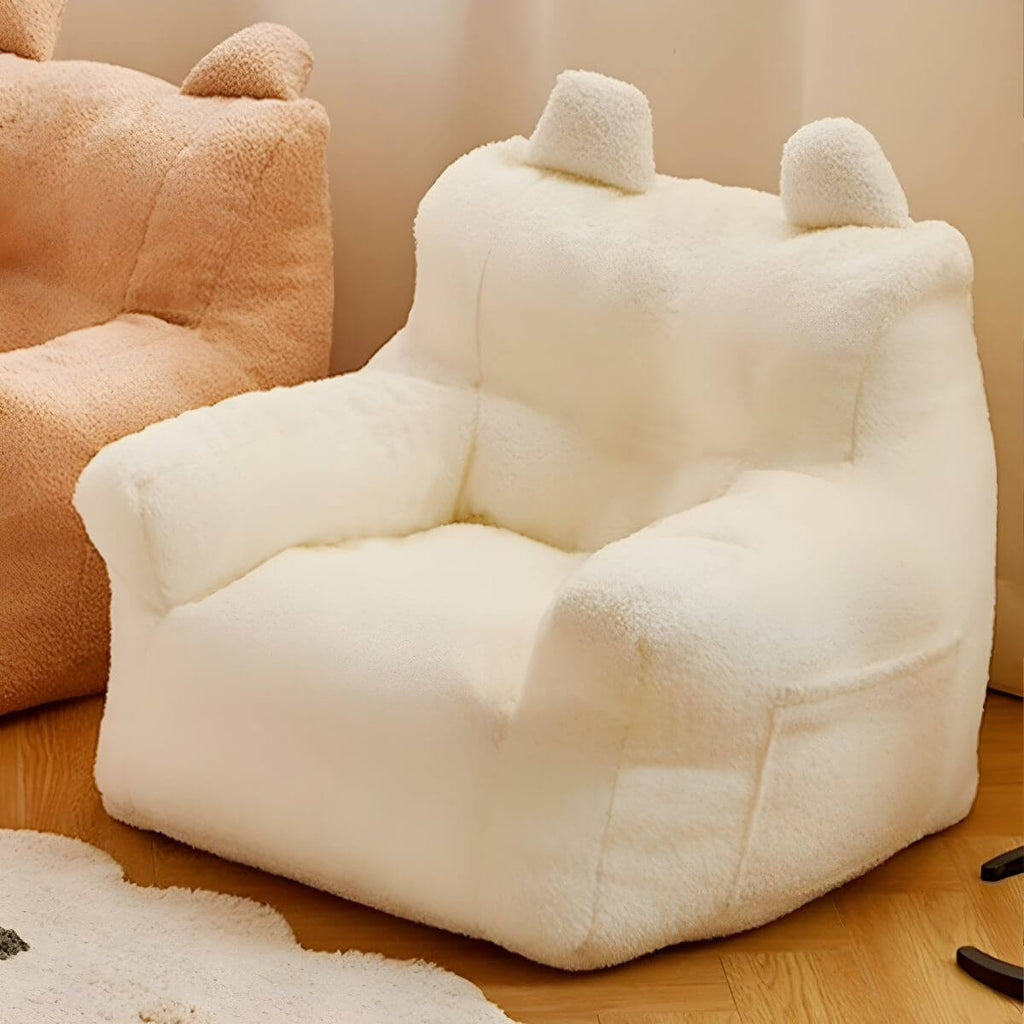 Kids Club Sofa in Soft Upholstered Faux Fur with Animal Theme