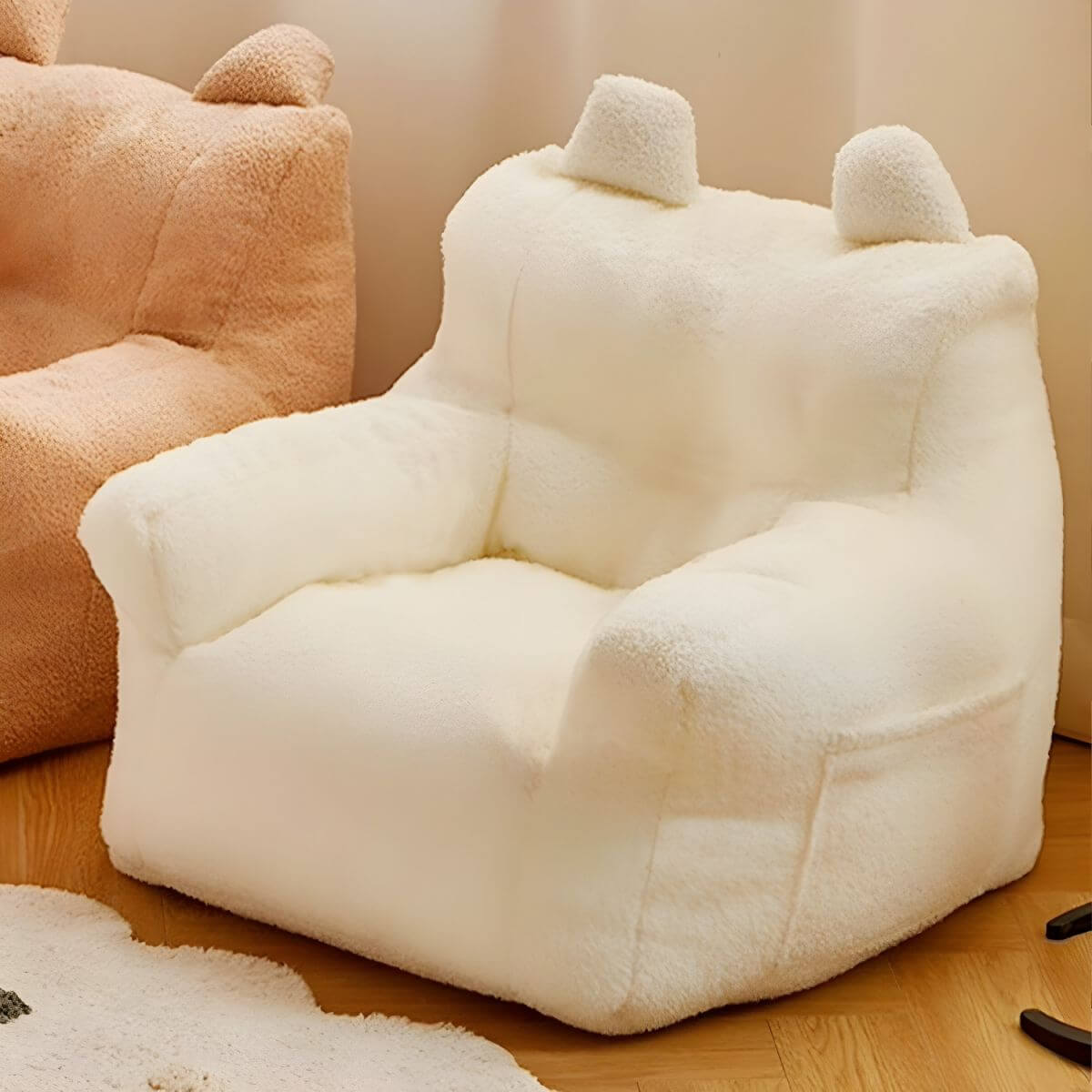 Kids Club Sofa in Soft Upholstered Faux Fur with Animal Theme