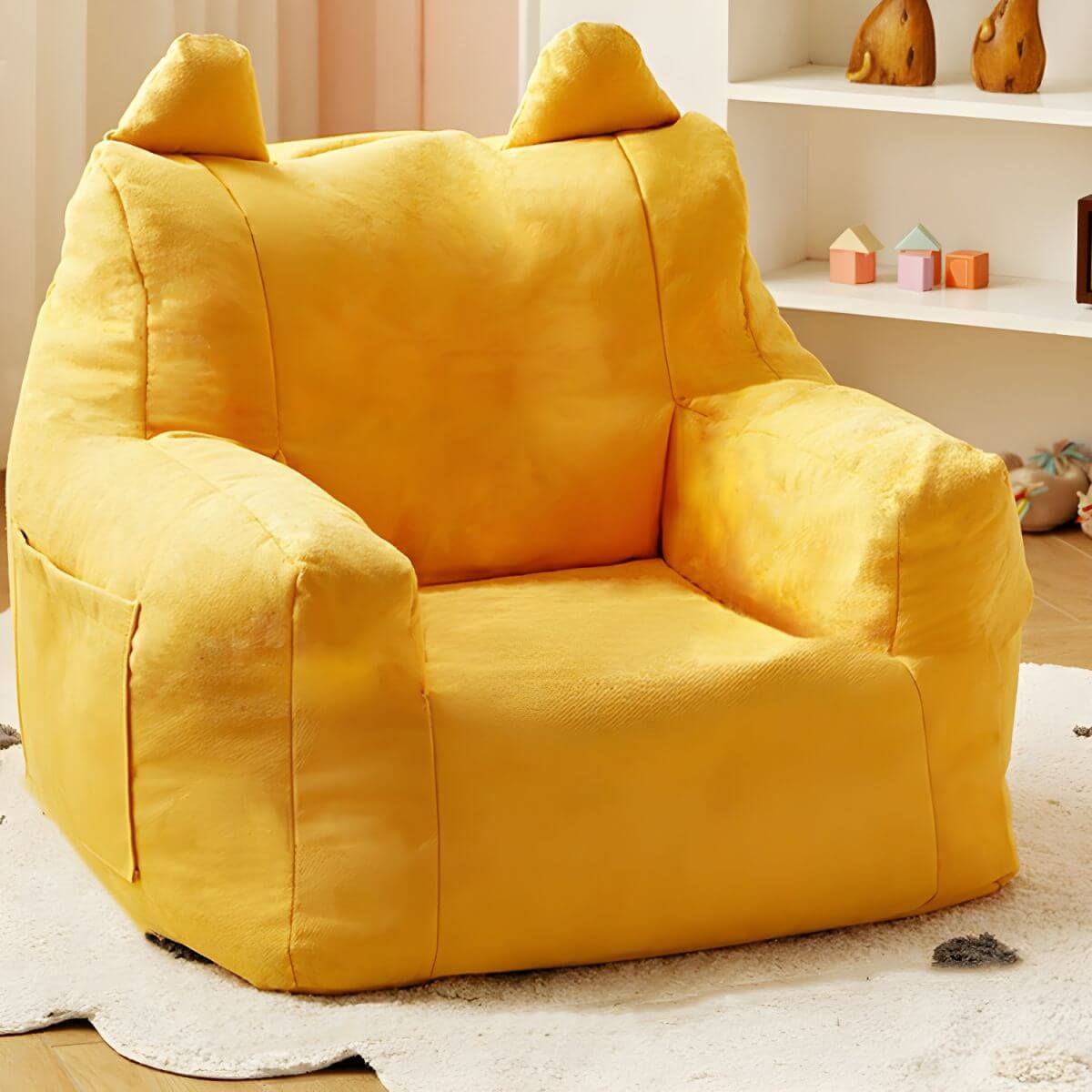 Kids Club Sofa in Soft Upholstered Faux Fur with Animal Theme