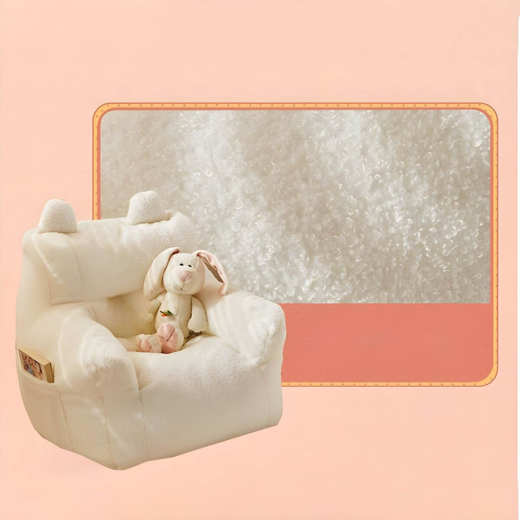 Kids Club Sofa in Soft Upholstered Faux Fur with Animal Theme